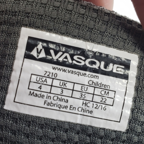 Vasque Youth US 4 EU 35 gray trail shoes lace up Ultra Dry 7210 Monolith - Picture 2 of 13